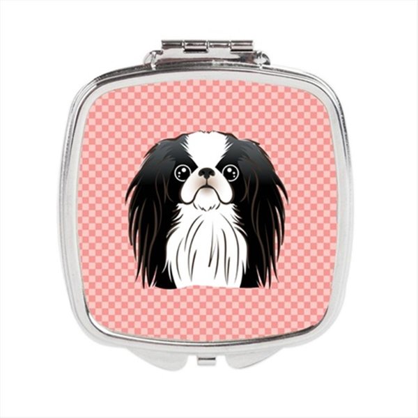 Carolines Treasures Checkerboard Pink Japanese Chin Compact Mirror- 2.75 x 3 x .3 In. BB1230SCM